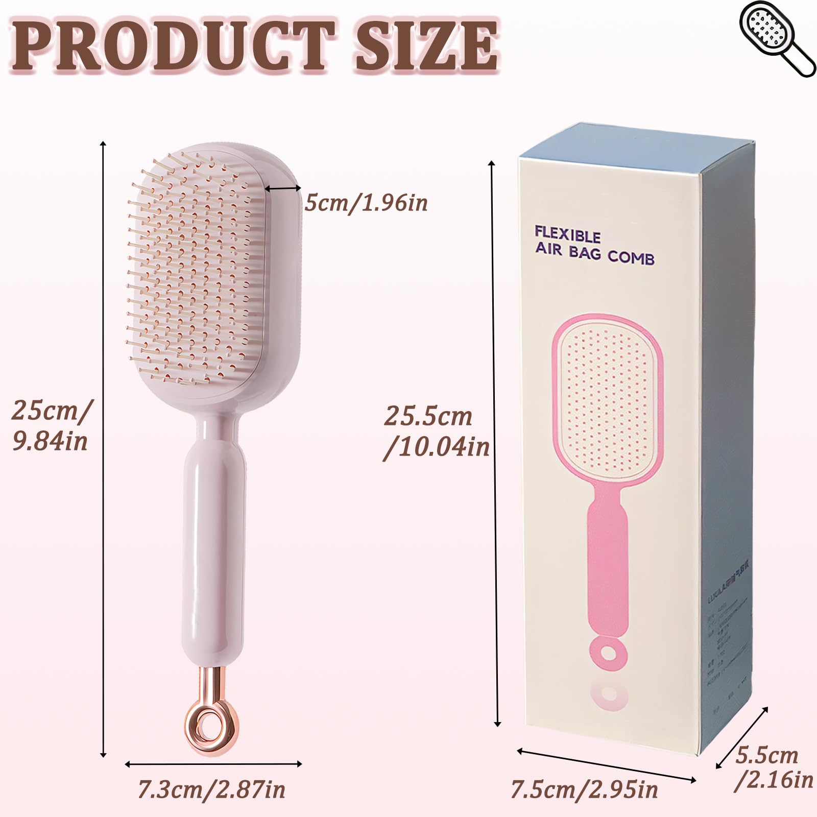 PMDYBY anti-static feature close-up for smoother brushing.