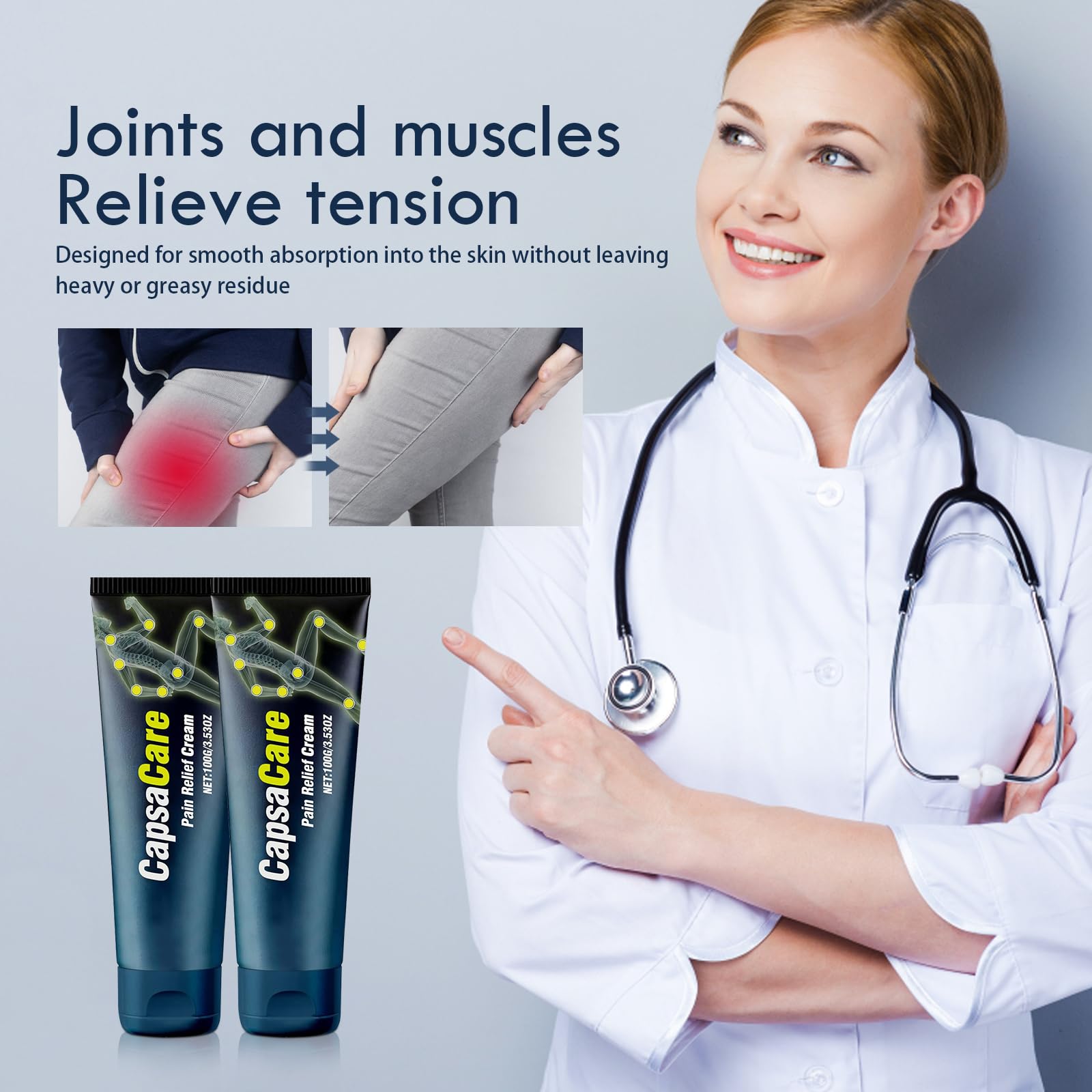 Pnylqo Capsacare 3.5 ounce tube enables easy, portable application.