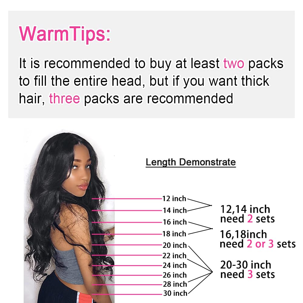 Pobokix body wave 28mm clips demonstrate comfortable, durable attachment