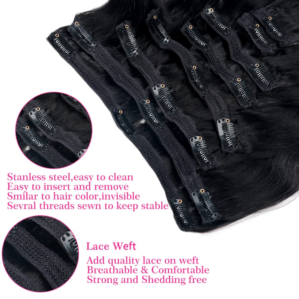 Pobokix 8-piece clip-in set showing full coverage and versatile styling