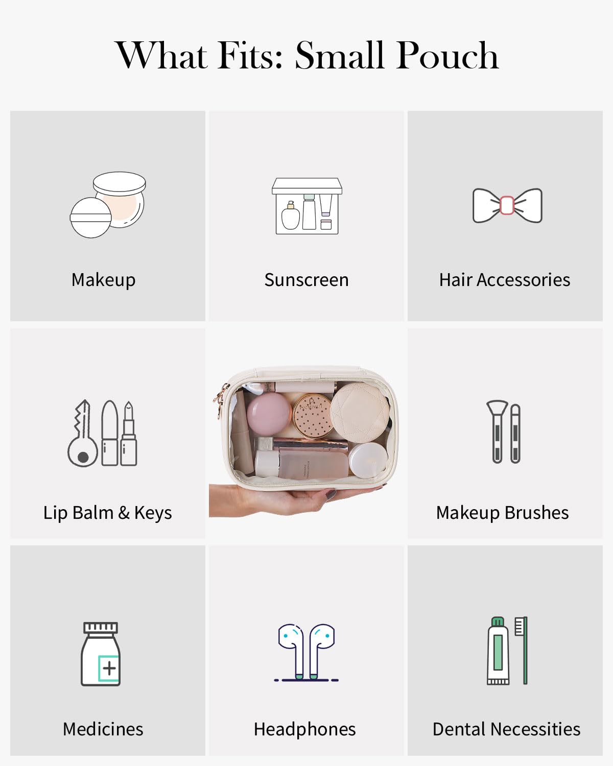 Pocmimut versatile bag functions as toiletry case, makeup pouch, or storage bag.
