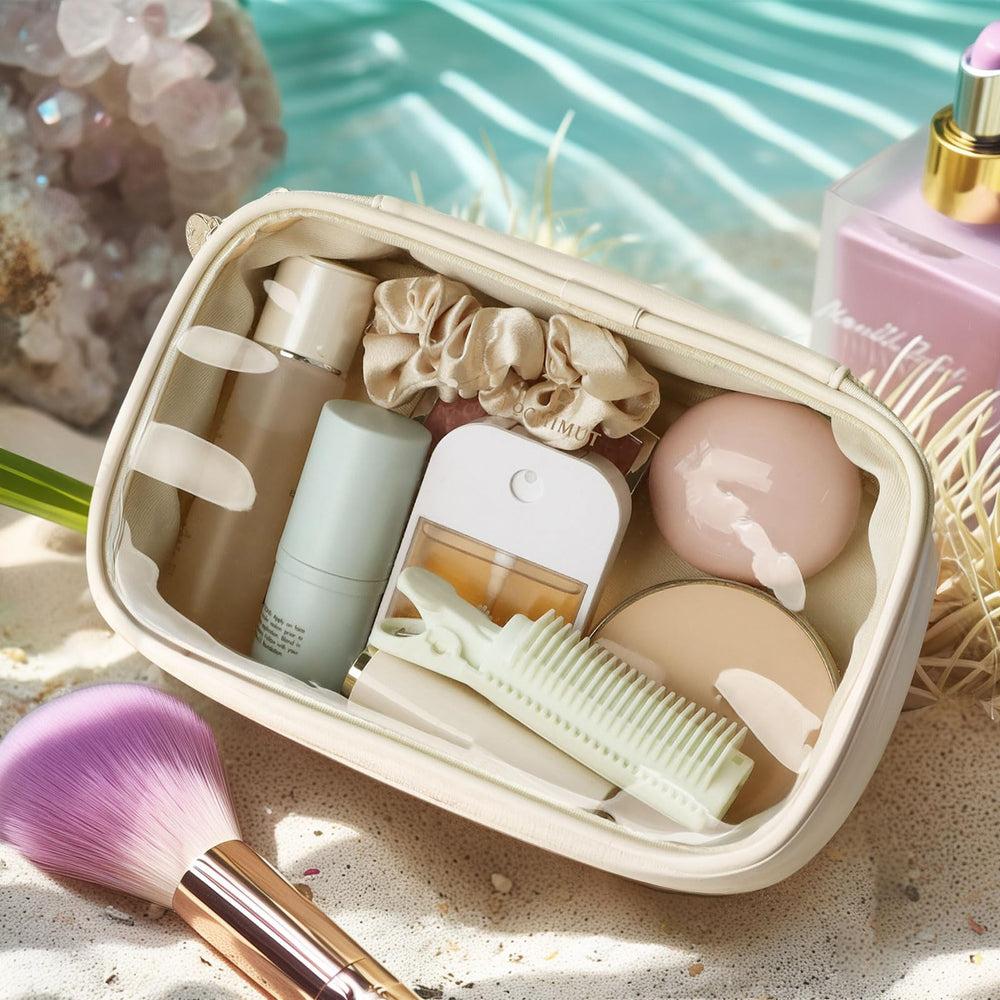 Pocmimut travel companion makeup bag ideal for toiletries, cosmetics, and small items.
