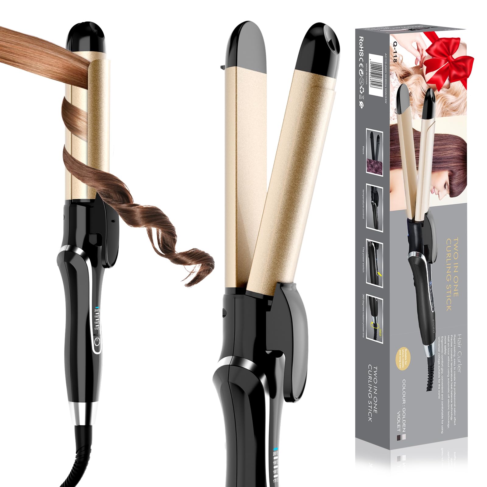 Podiality 2-in-1 hair straightener and curler for versatile styling across hair types.