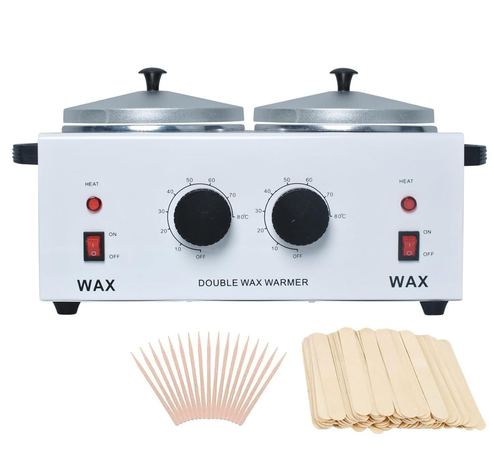Podoy wax warmer double pot front view for efficient salon waxing sessions