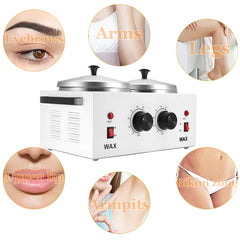 Podoy wax warmer double pot side view suitable for spa environments