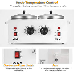Podoy wax warmer thermostat control close-up showing adjustable temperature