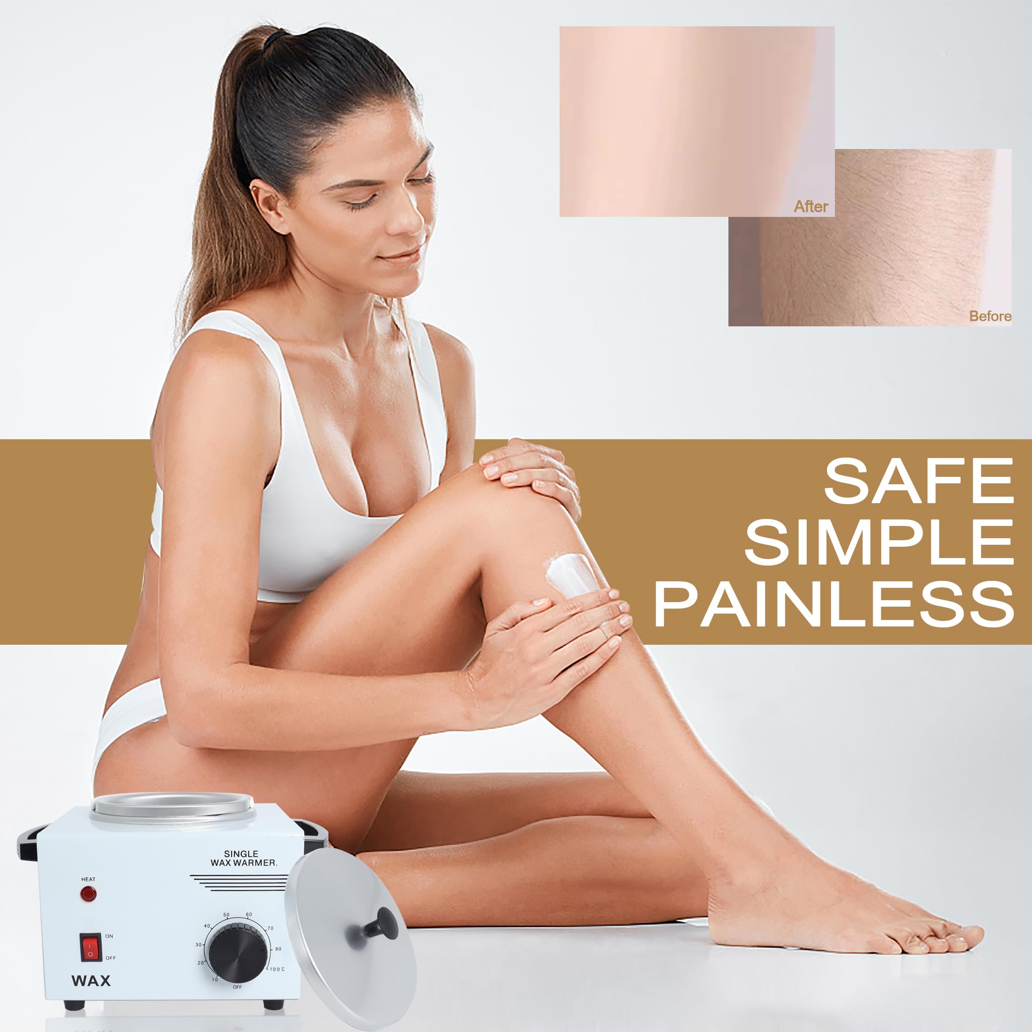 Podoy wax warmer includes 200 wooden waxing sticks for full-body waxing