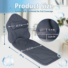 Poemland bath pillow 168-anti-slip-suction-cups secure on smooth tub surface.