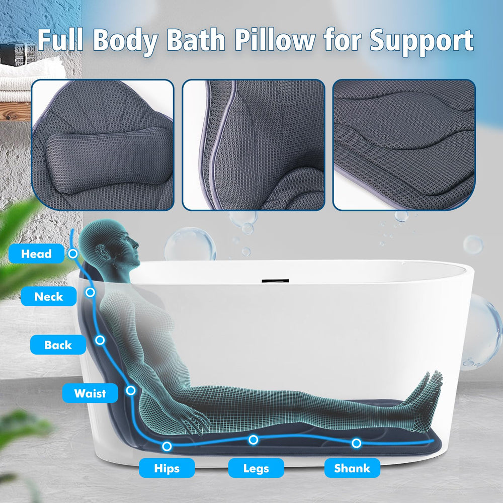 Poemland bath pillow 3d-air-mesh-technology dries quickly and stays breathable.