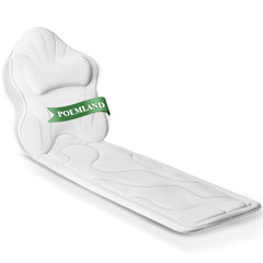 Poemland bath pillow headrest provides neck support for comfortable soaks.