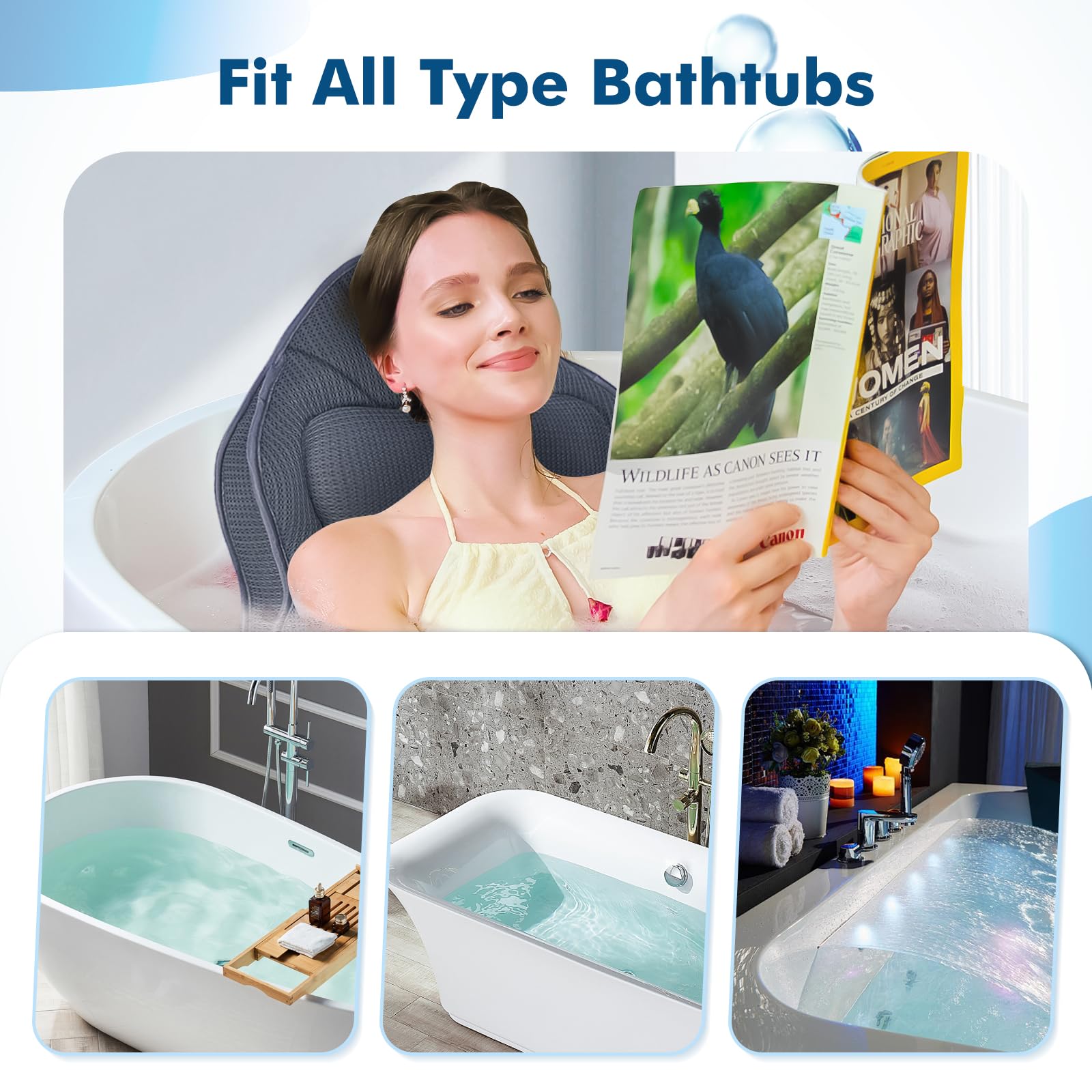 Poemland bath pillow spa-like relaxation for daily self-care.