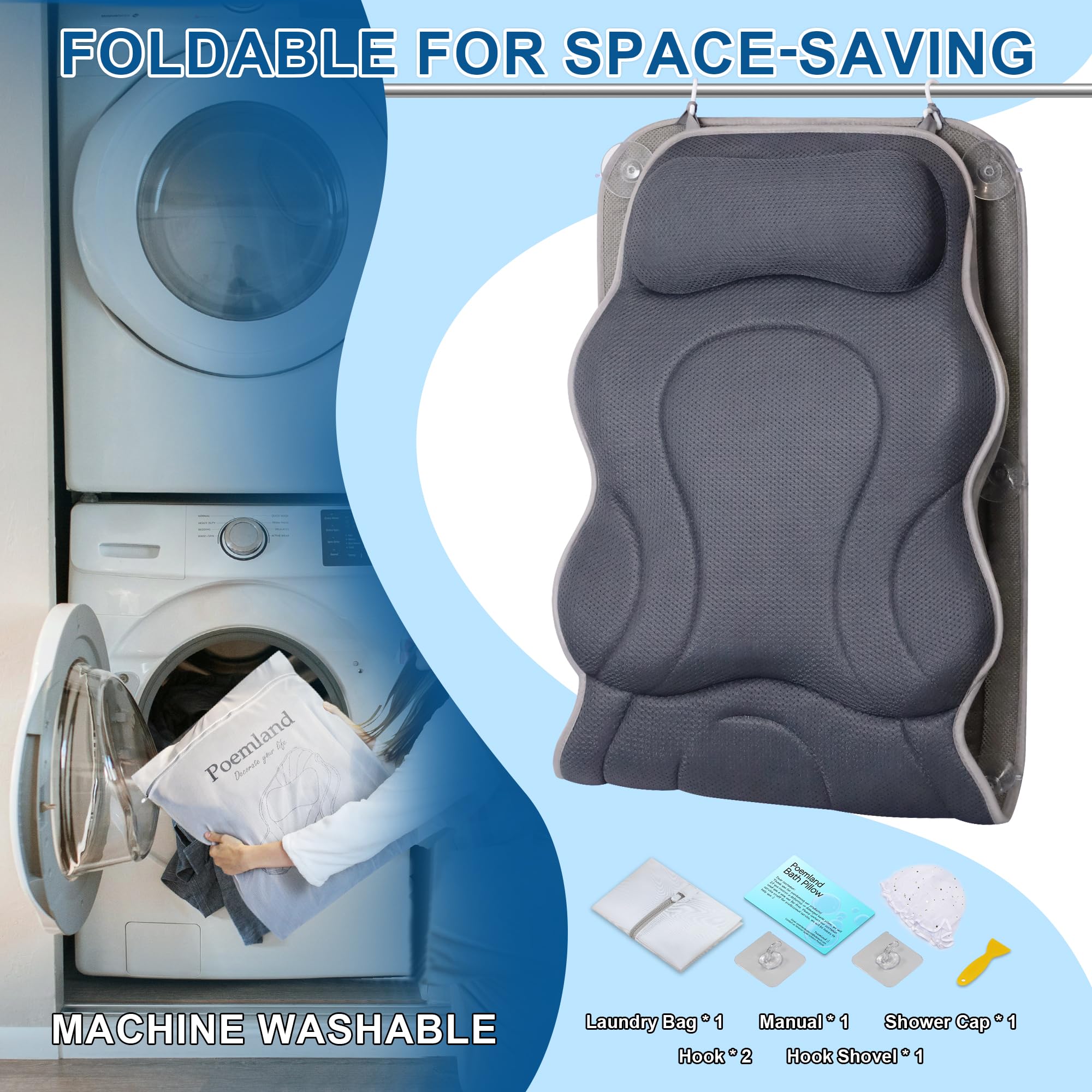 Poemland care-ready pillow is machine washable and quick-drying for maintenance