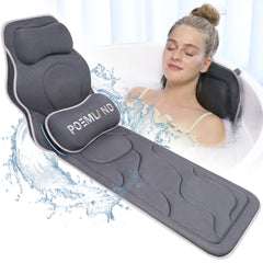 Poemland full body bath pillow on tub for extended, comfortable soaks