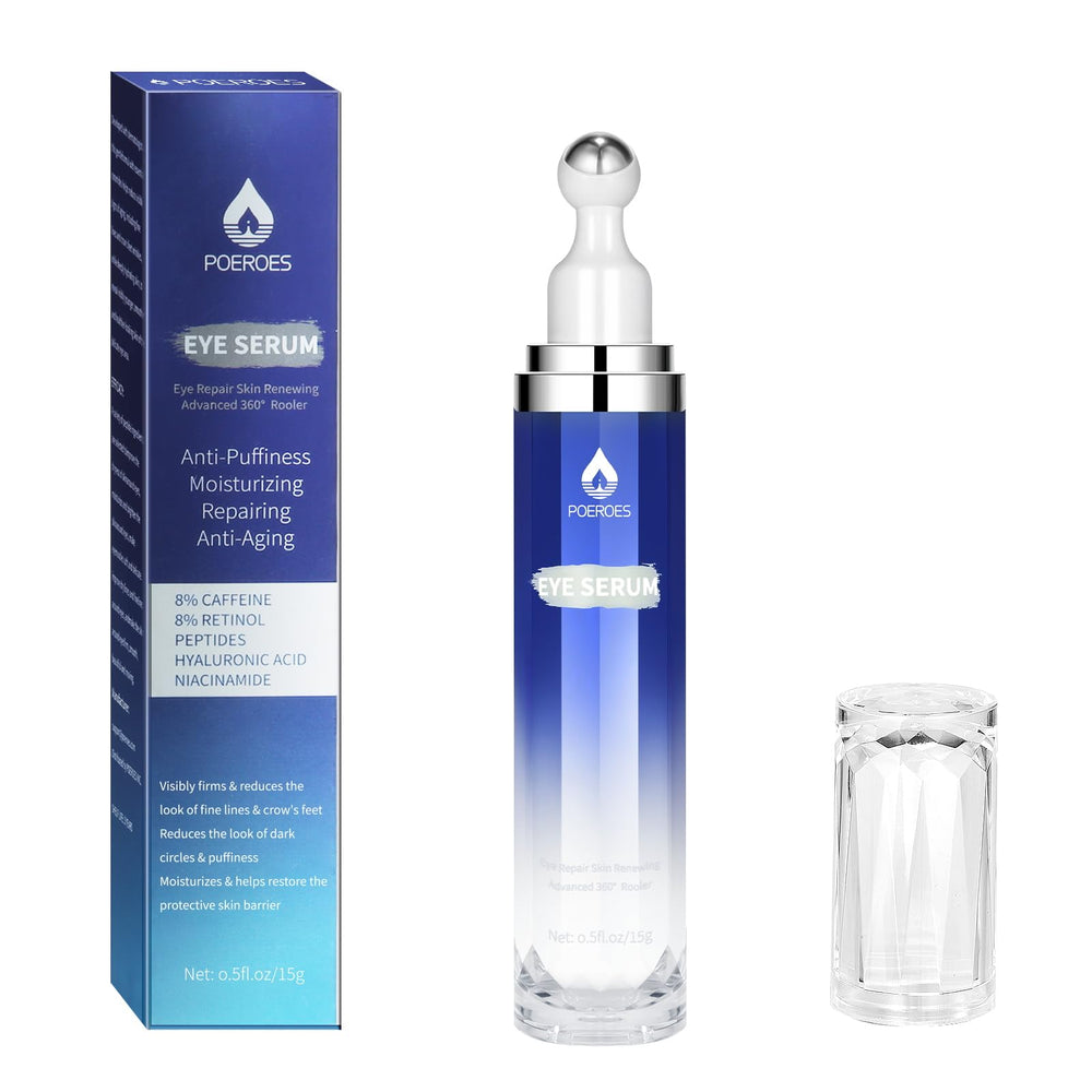 POEROES Eye Serum with roller-ball targets puffiness for a refreshed look