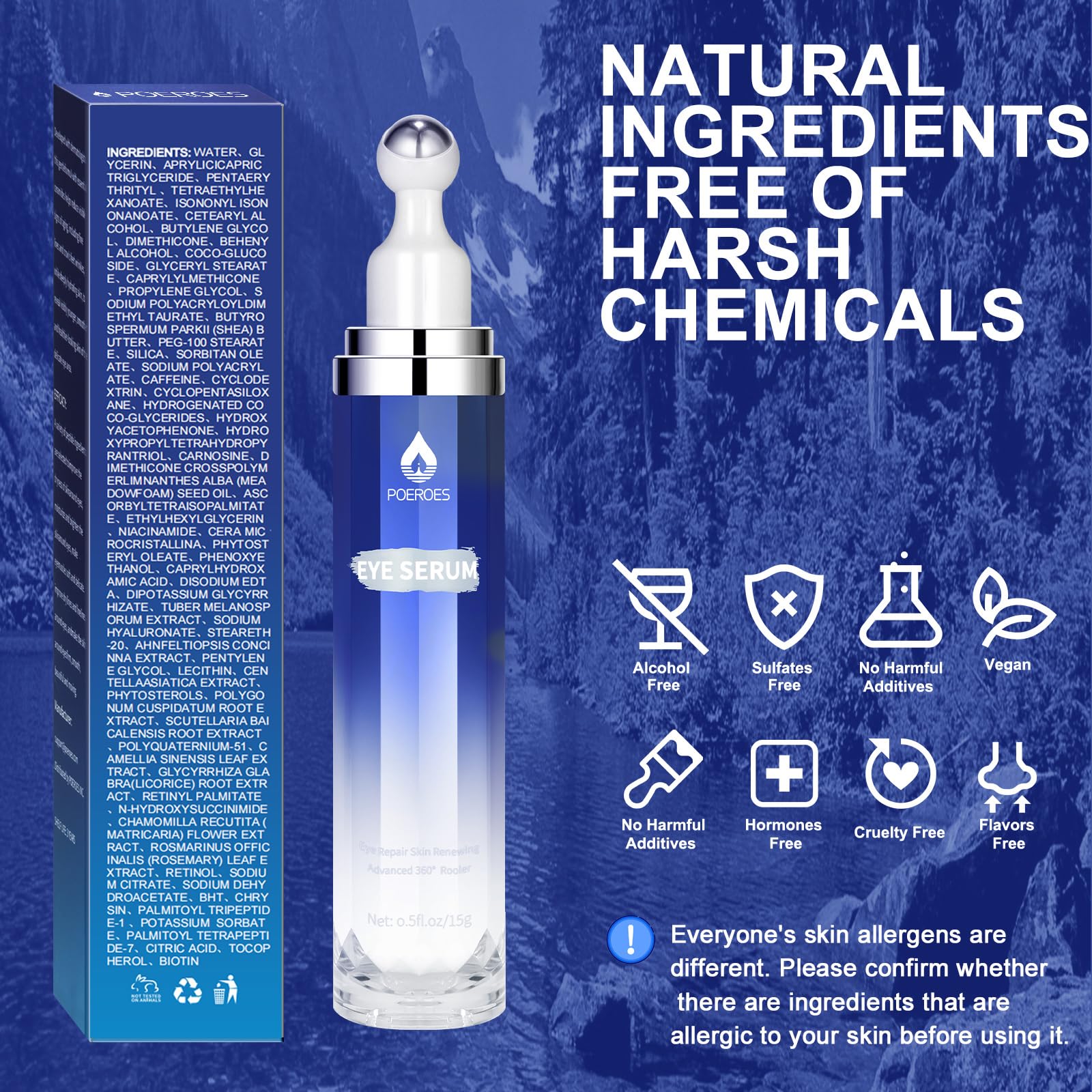POEROES Eye Serum with hyaluronic acid for hydrated under-eye skin