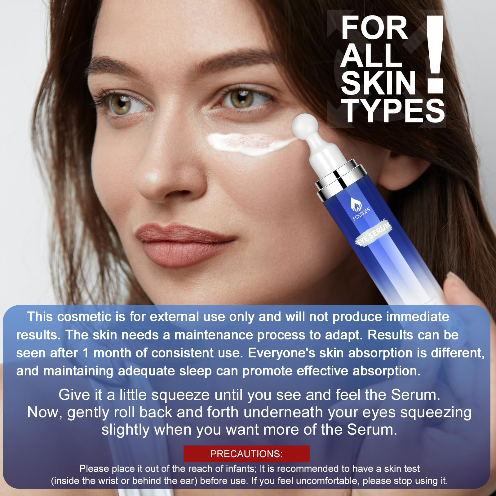 POEROES Eye Serum roller close-up for orbital-area massage