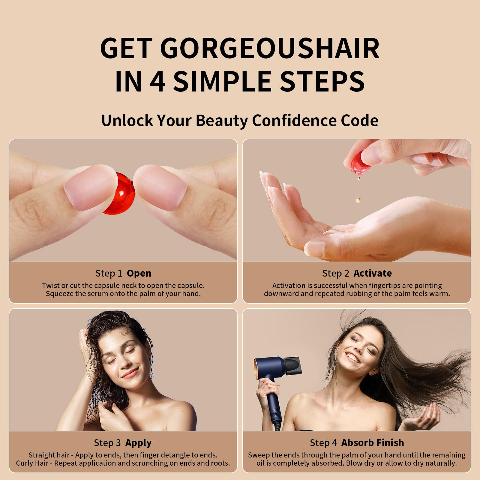 POEROES daily-use routine image suggests softer, more manageable hair.