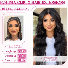 POGINJA natural black 1B close-up blends with real hair