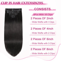 POGINJA Remy hair close-up highlighting durable double-weft and secure clips