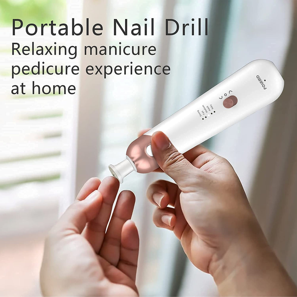 POLAMD packaging with accessories demonstrating full manicure-pedicure kit.