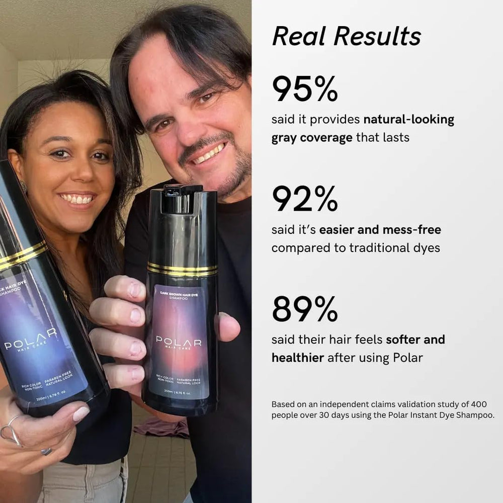 POLAR HAIR CARE red coloring shampoo packaging shown for at-home color use.