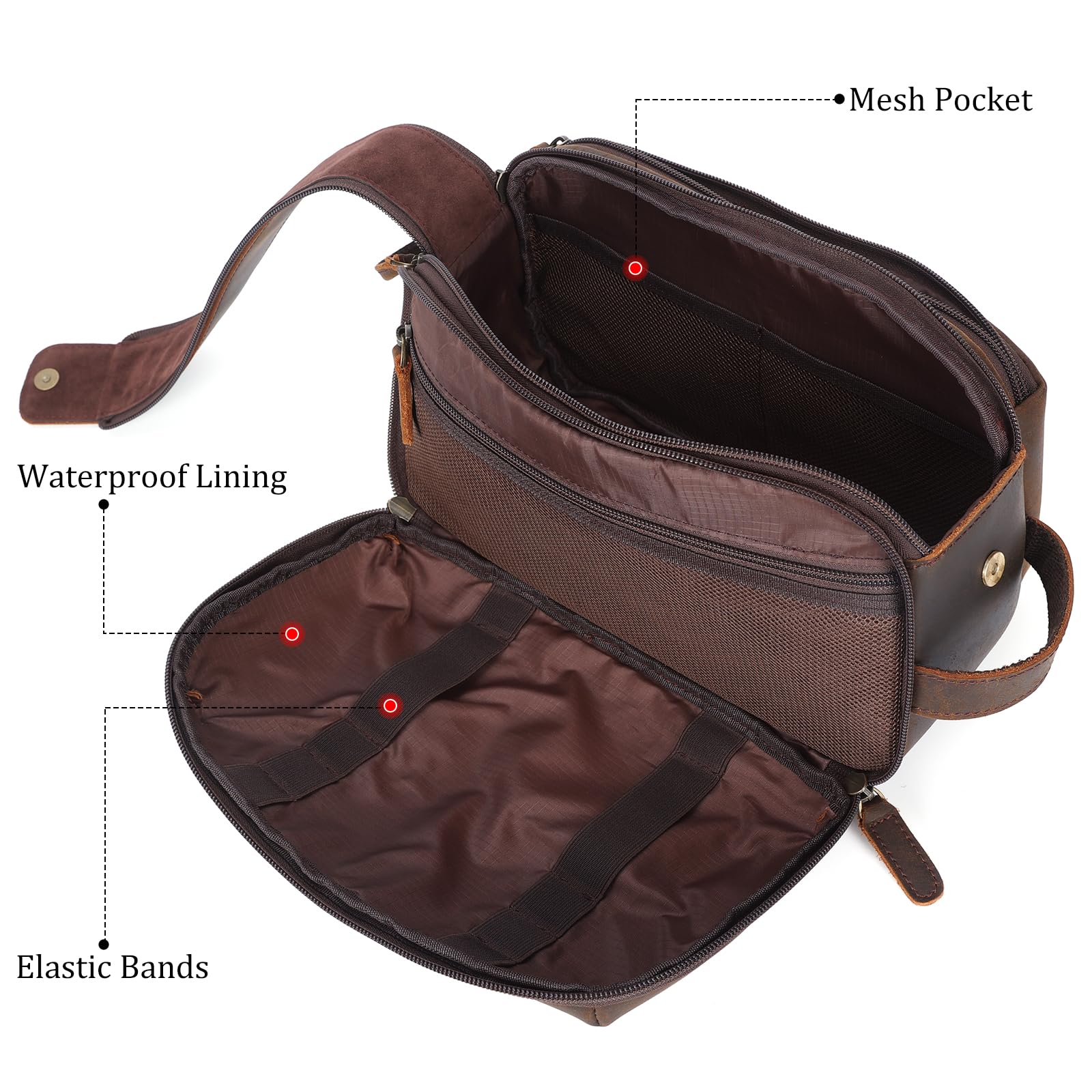 Polare Original leather handle adds sturdy grip and classic style.