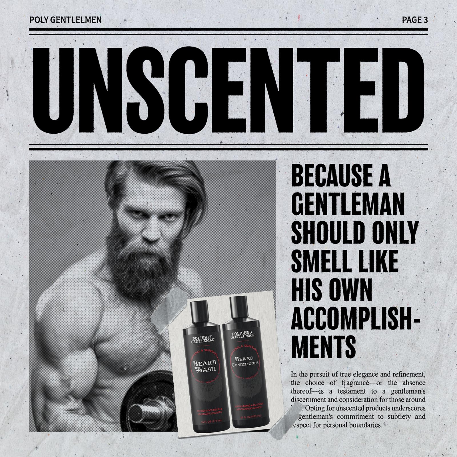 Polished Gentleman growth oil tea tree drops showcases nourishing ingredients that support healthy beard strength.