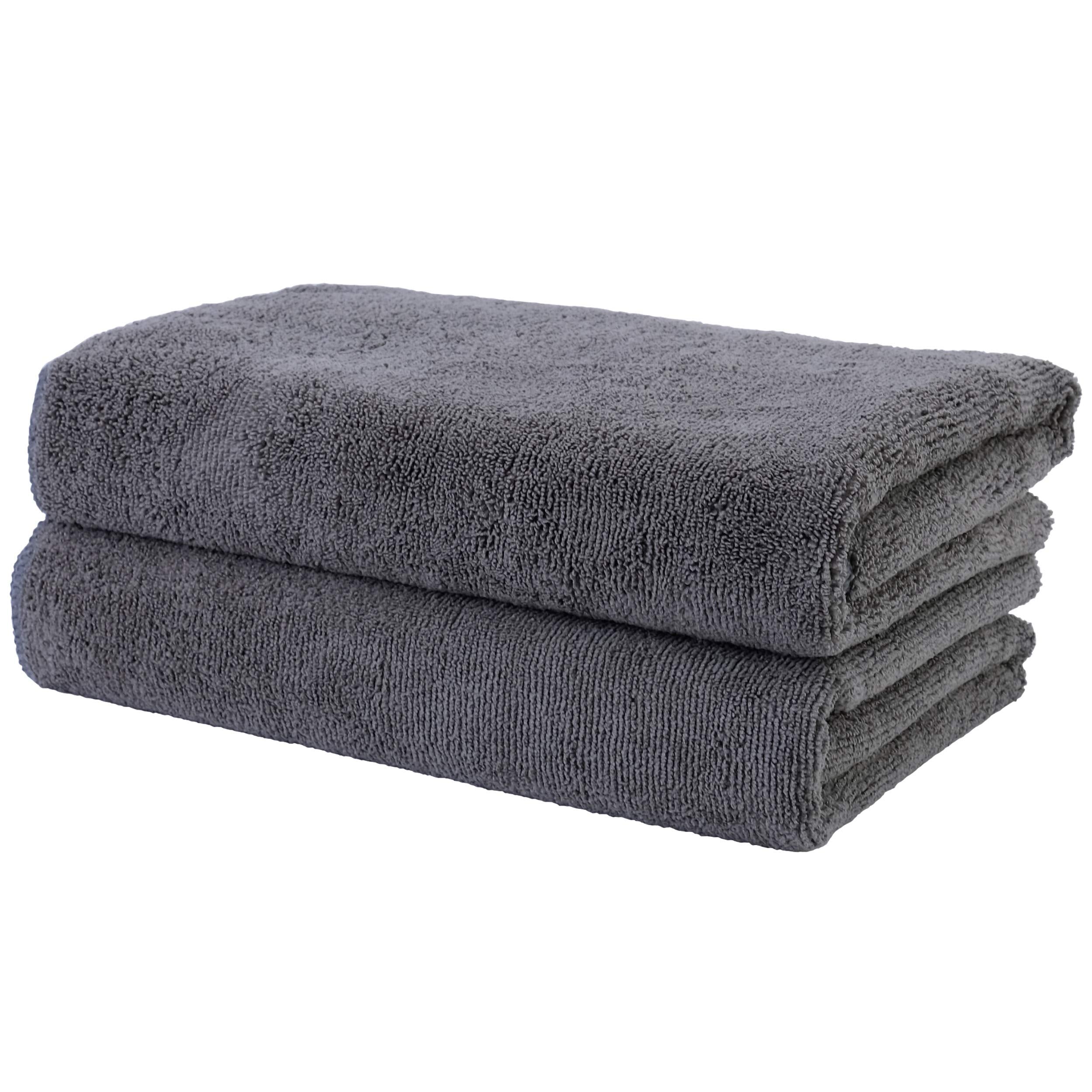 POLYTE professional quick dry microfiber towel in dark gray packaging highlights fast absorption