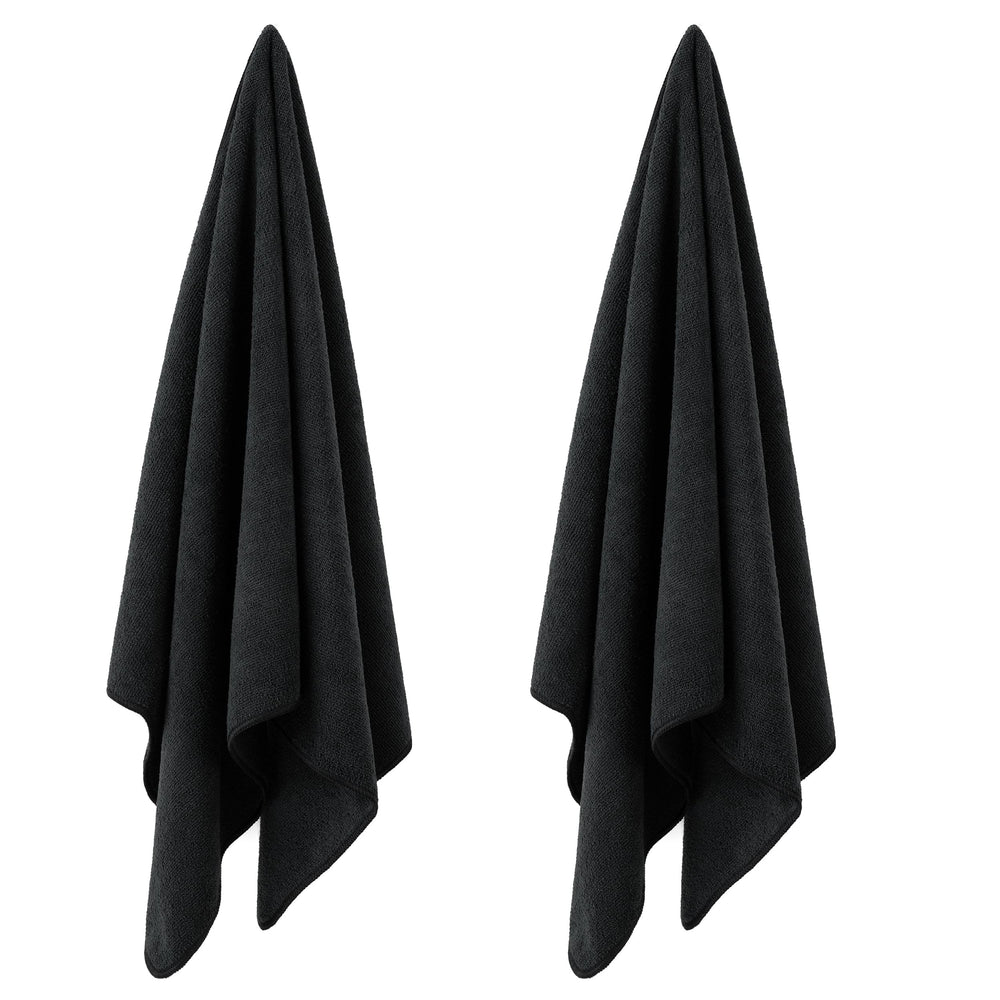 POLYTE towel in use for hair drying demonstrates gentle, lint-free performance