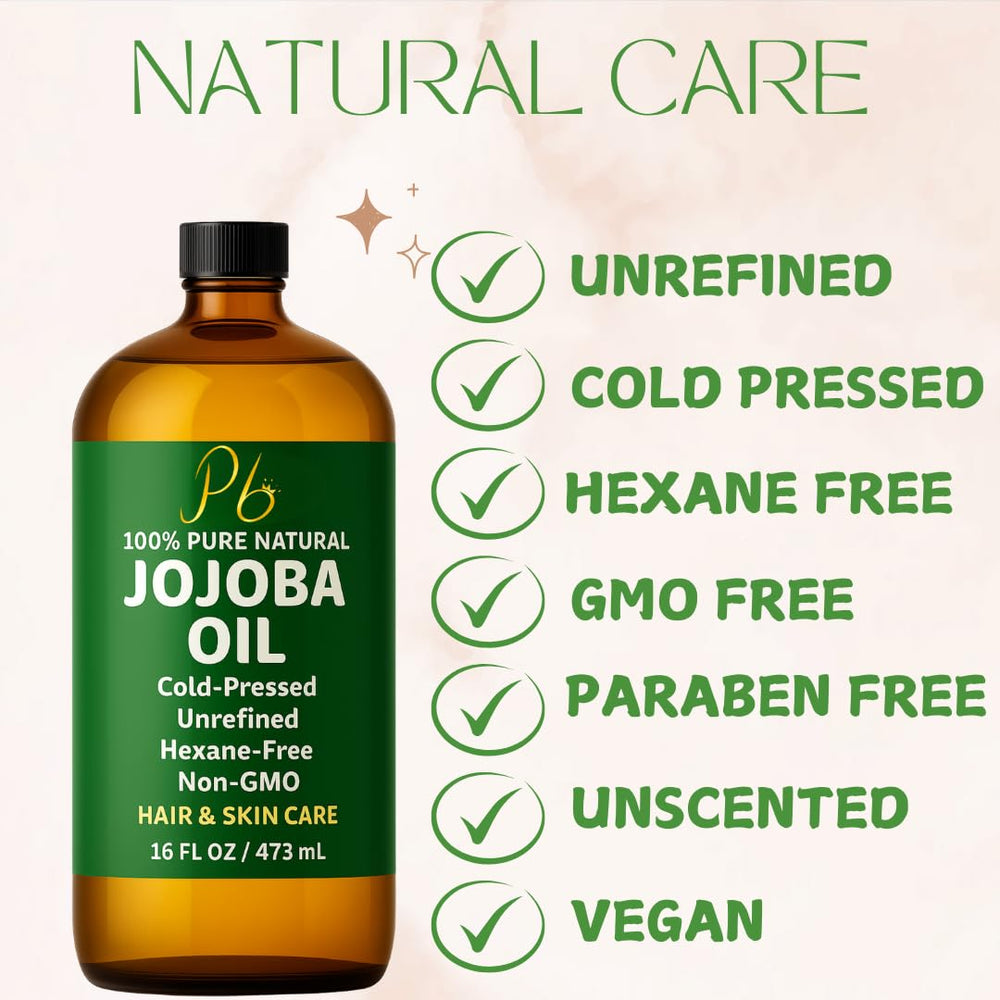 Pomberries Jojoba Oil flatlay displaying versatile beauty oil for face and hair