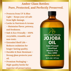 Pomberries Jojoba Oil close-up of label showing cold-pressed purity