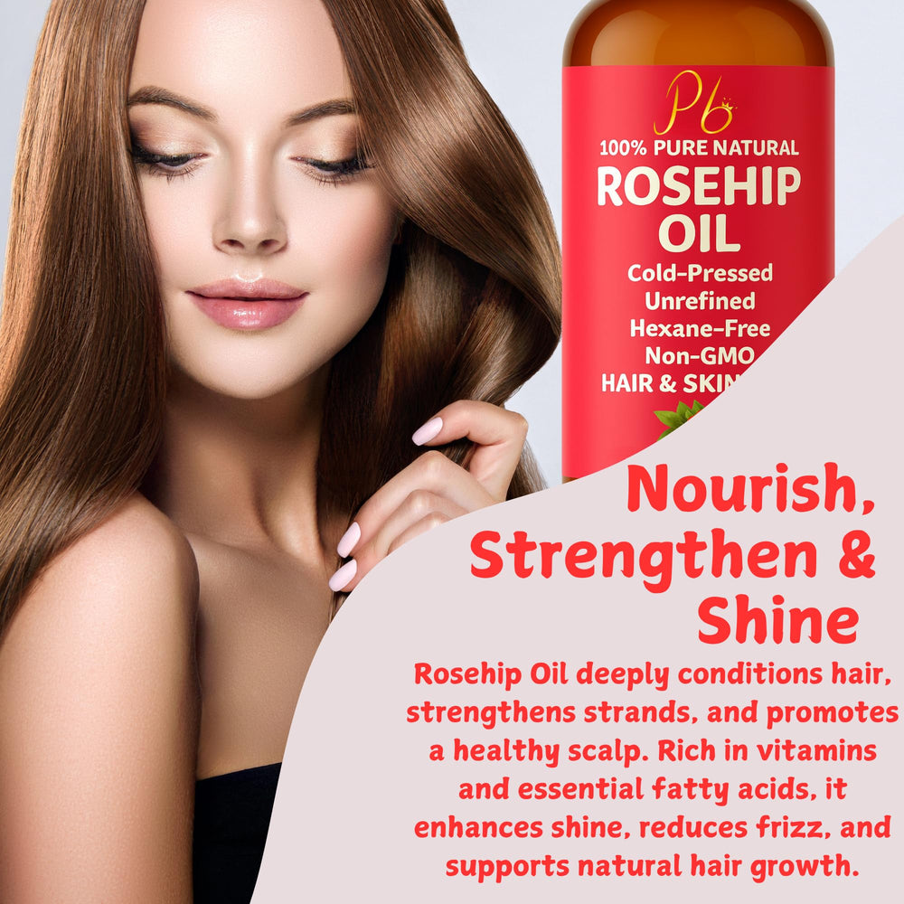 Scalp-friendly massage with Pomberries Rosehip Seed Oil nourishes roots and reduces dryness