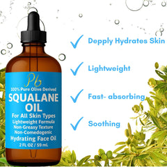 Pomberries Squalane Oil in amber bottle protects potency