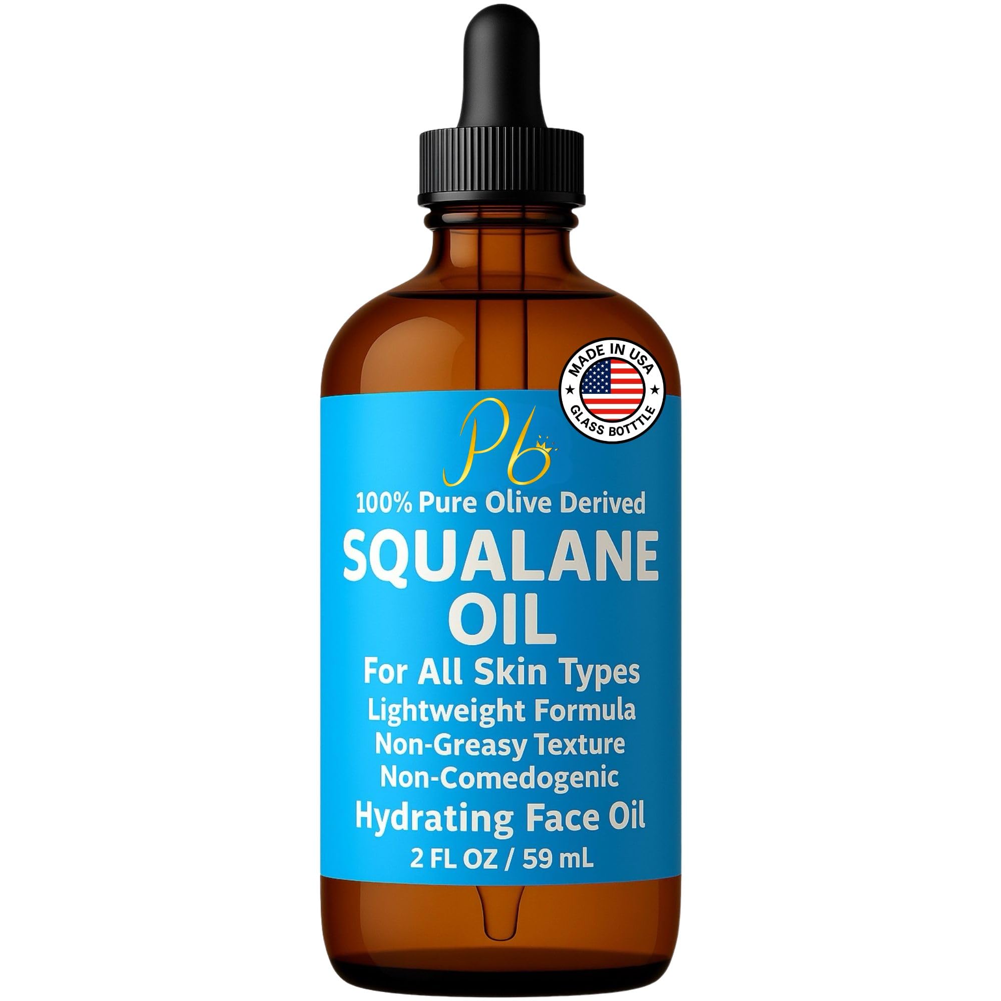 Pomberries Squalane Oil bottle in amber glass protects potency and freshness