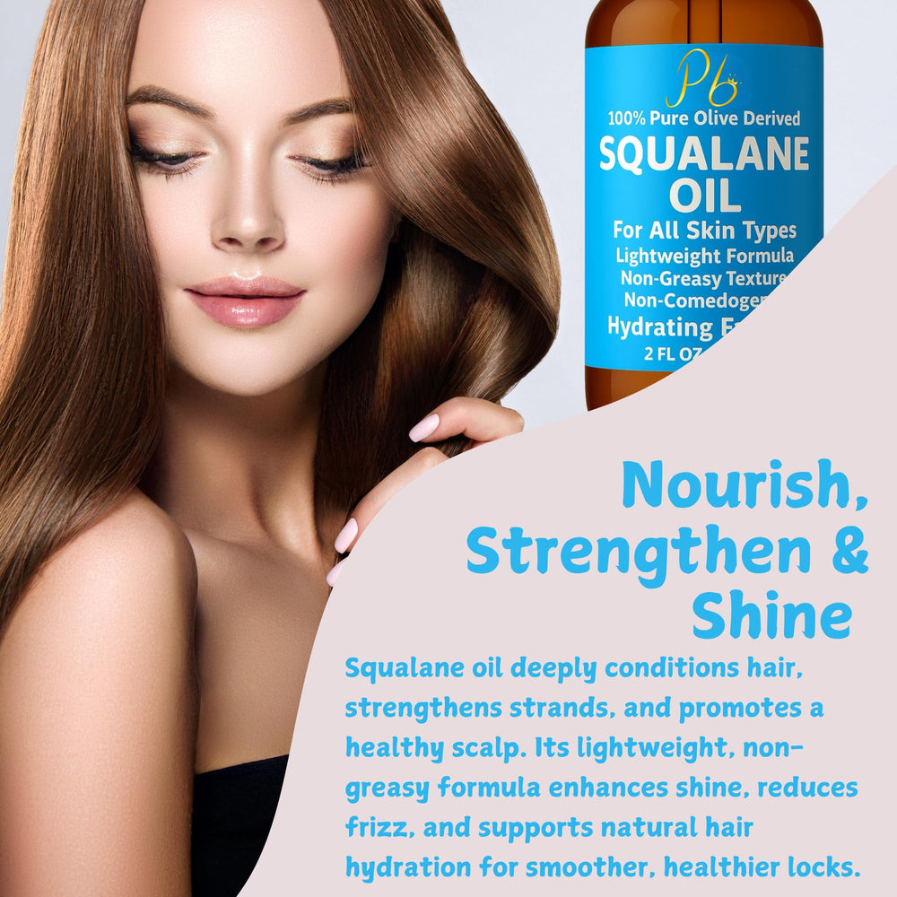 Pomberries Squalane Oil used as hair serum for smoother ends