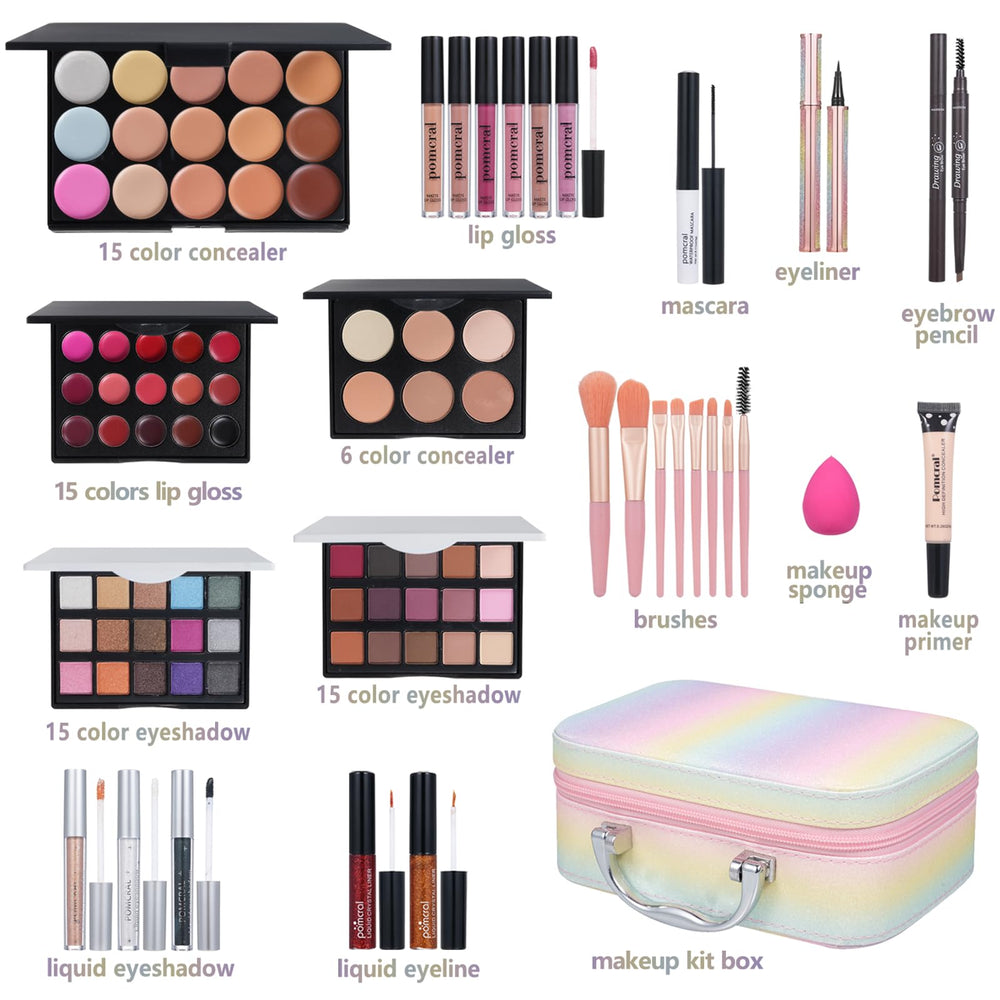 Pomcral All In On Makeup Kit concealer palette provides coverage for subtle blemishes and even skin tones