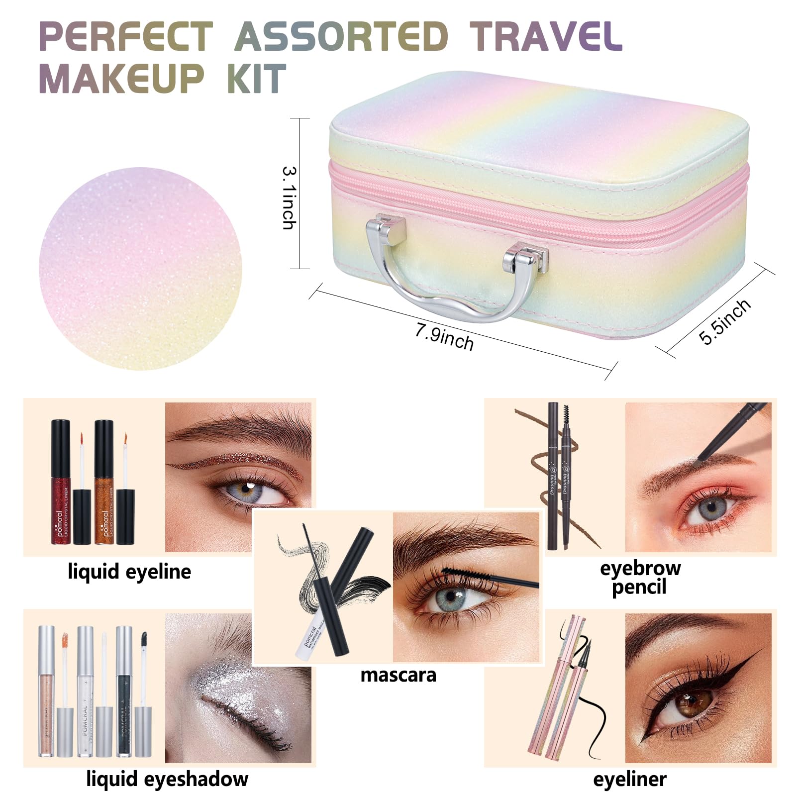 Pomcral All In On Makeup Kit eyebrow pencil shapes and defines brows