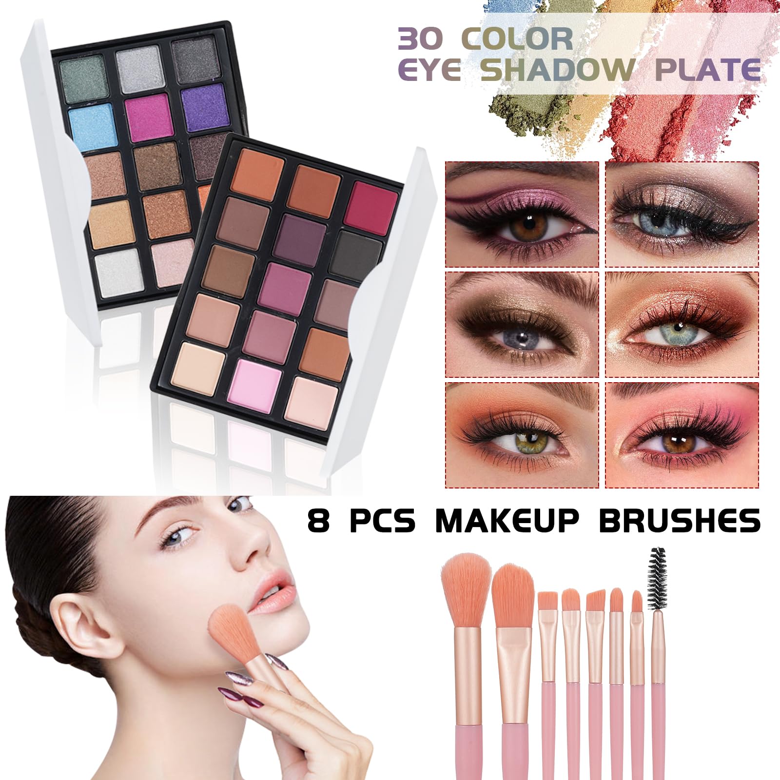 Pomcral All In On Makeup Kit mascara adds definition with a light, clump-free feel
