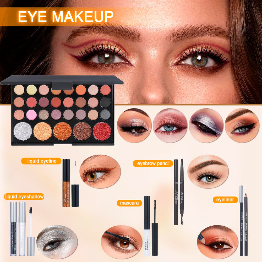 Pomcral eyeshadow palettes neutral shimmer for versatile day-to-night looks