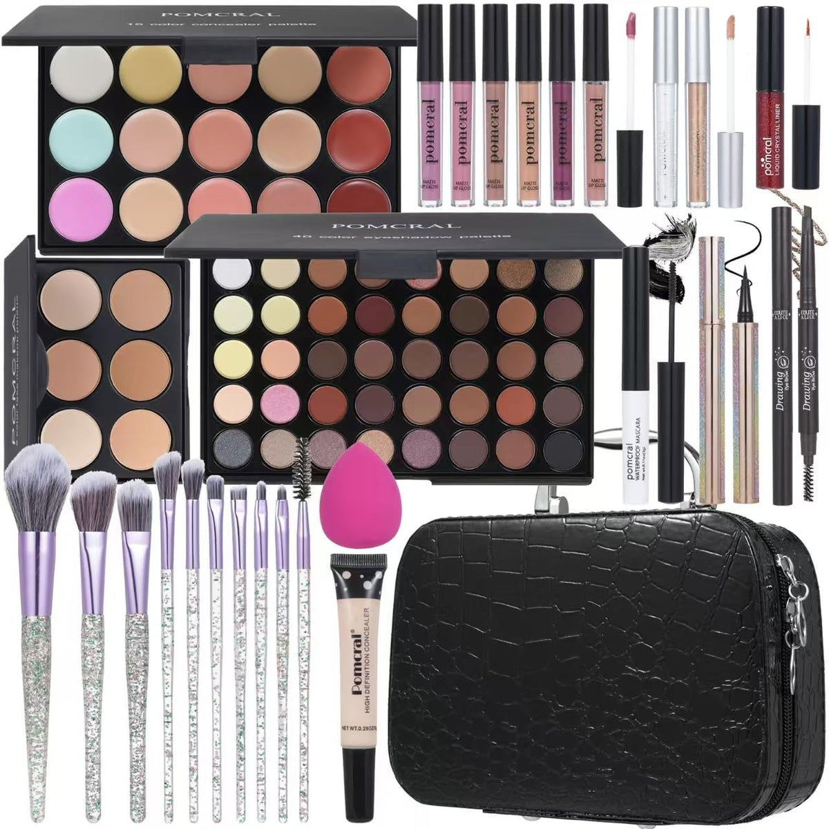 Pomcral makeup kit 40-color palette offers versatile hues for day-to-night looks