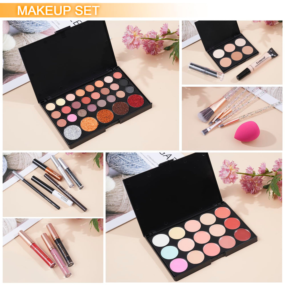 Pomcral makeup kit travel box open demonstrating portable all-in-one kit for beginners