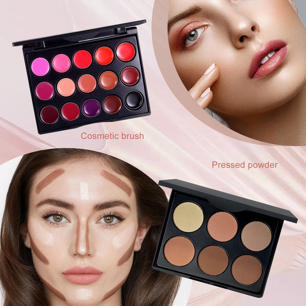 Pomcral Travel Makeup Kit blush palette provides soft, buildable color for a natural flush.