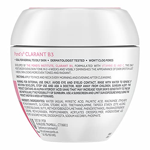 POND'S Clarant B3 cream jar closeup shows rich texture for nightly hydration.
