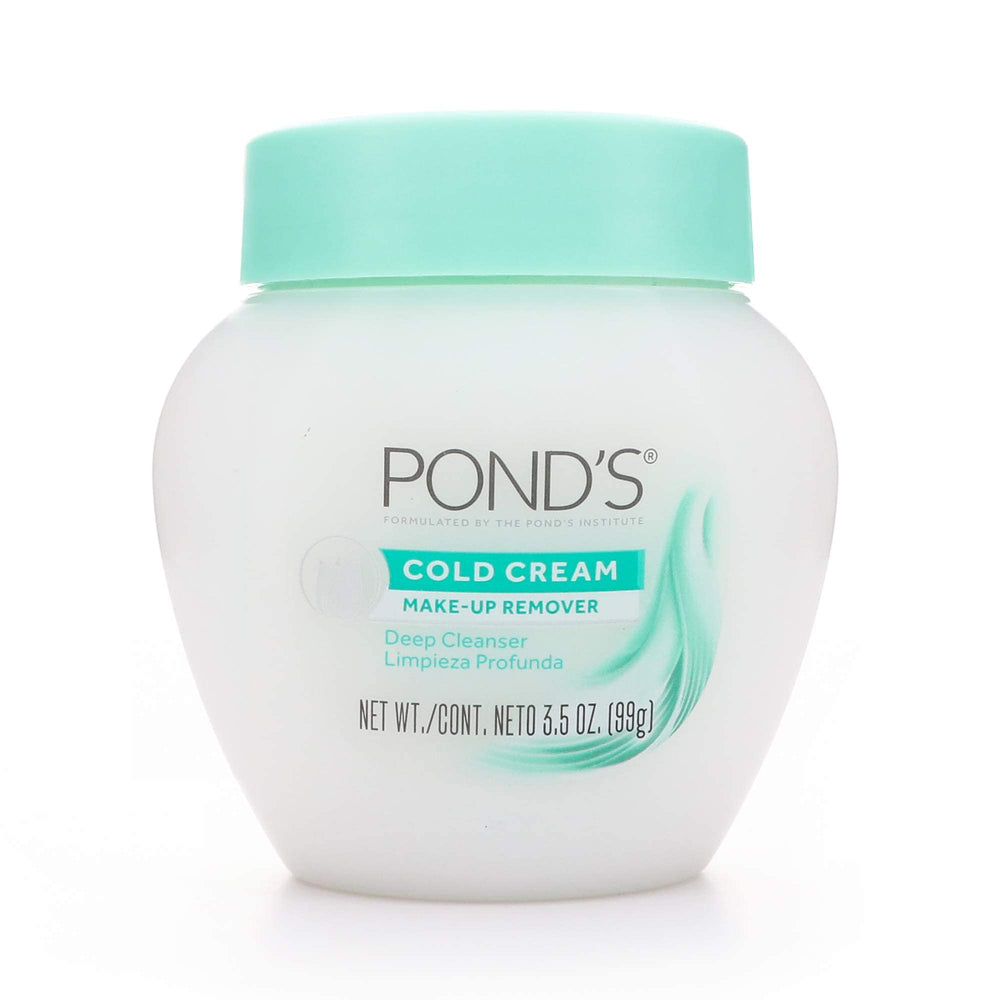 POND'S Cold Cream Cleanser jar close-up showing creamy texture for gentle makeup removal