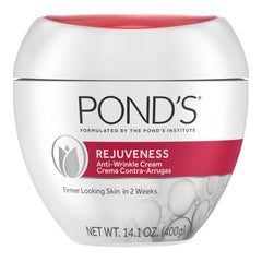 POND'S Rejuveness face cream jar showcases iconic packaging for daily anti-aging care.