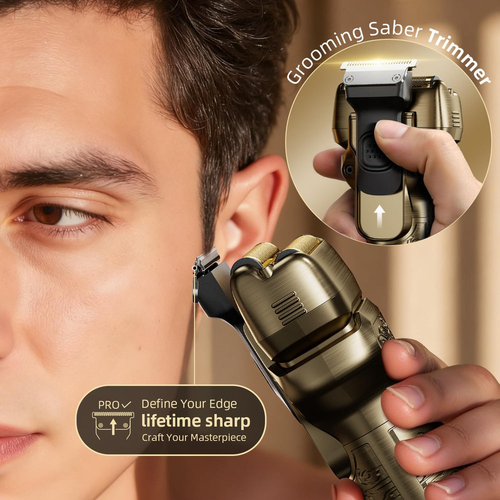 PongTHUMB electric razor metal body with non-slip grip