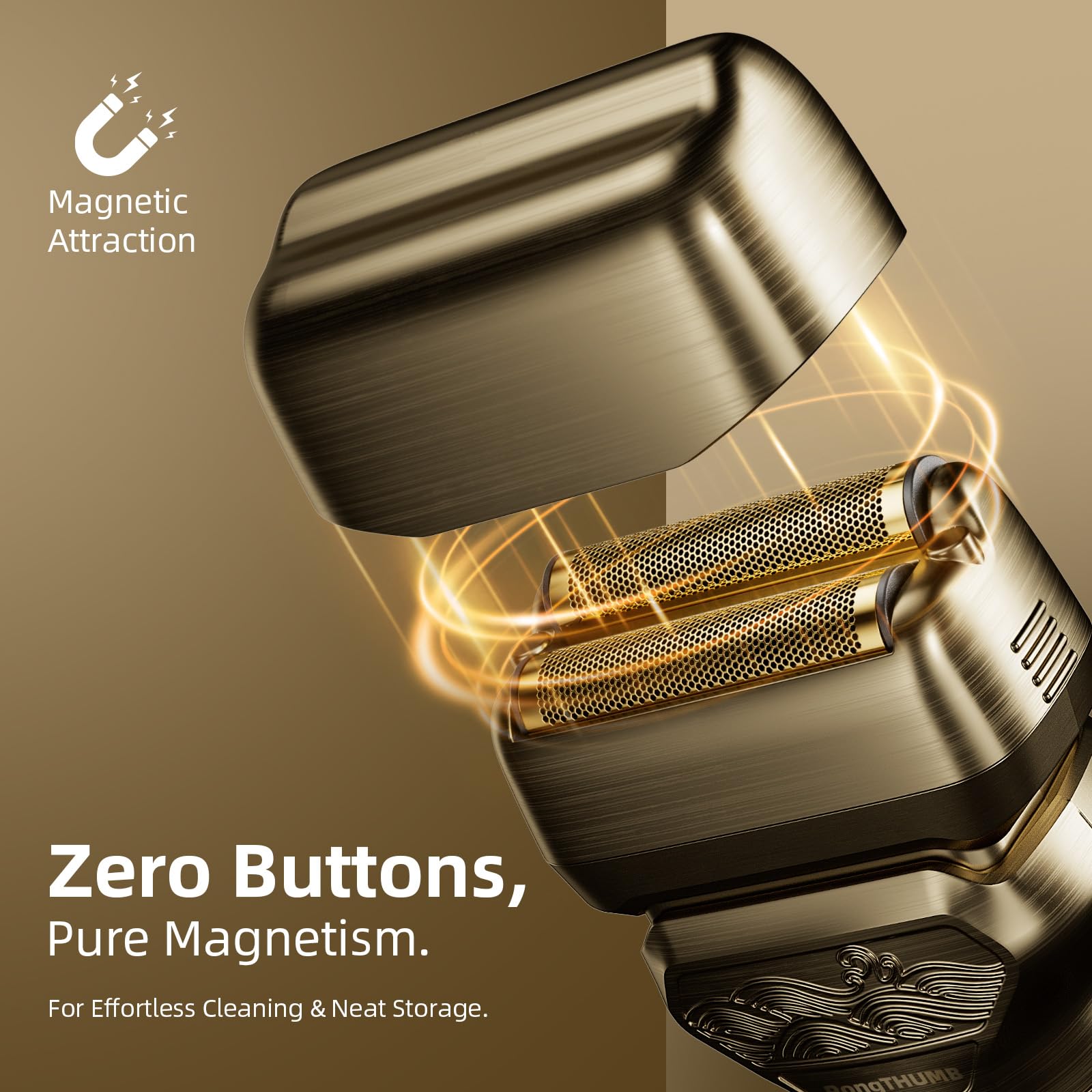 PongTHUMB electric razor travel lock prevents accidental activation