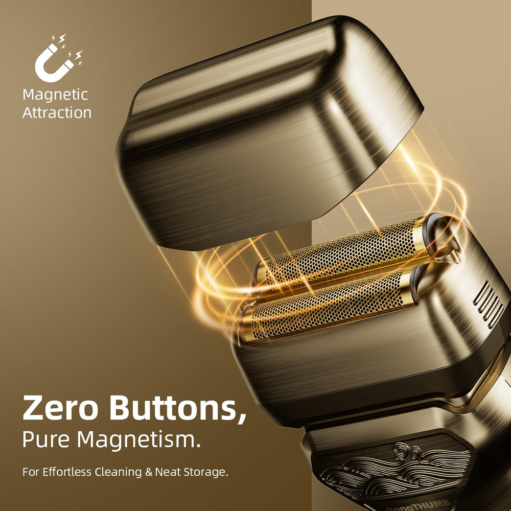 PongTHUMB electric razor travel lock prevents accidental activation