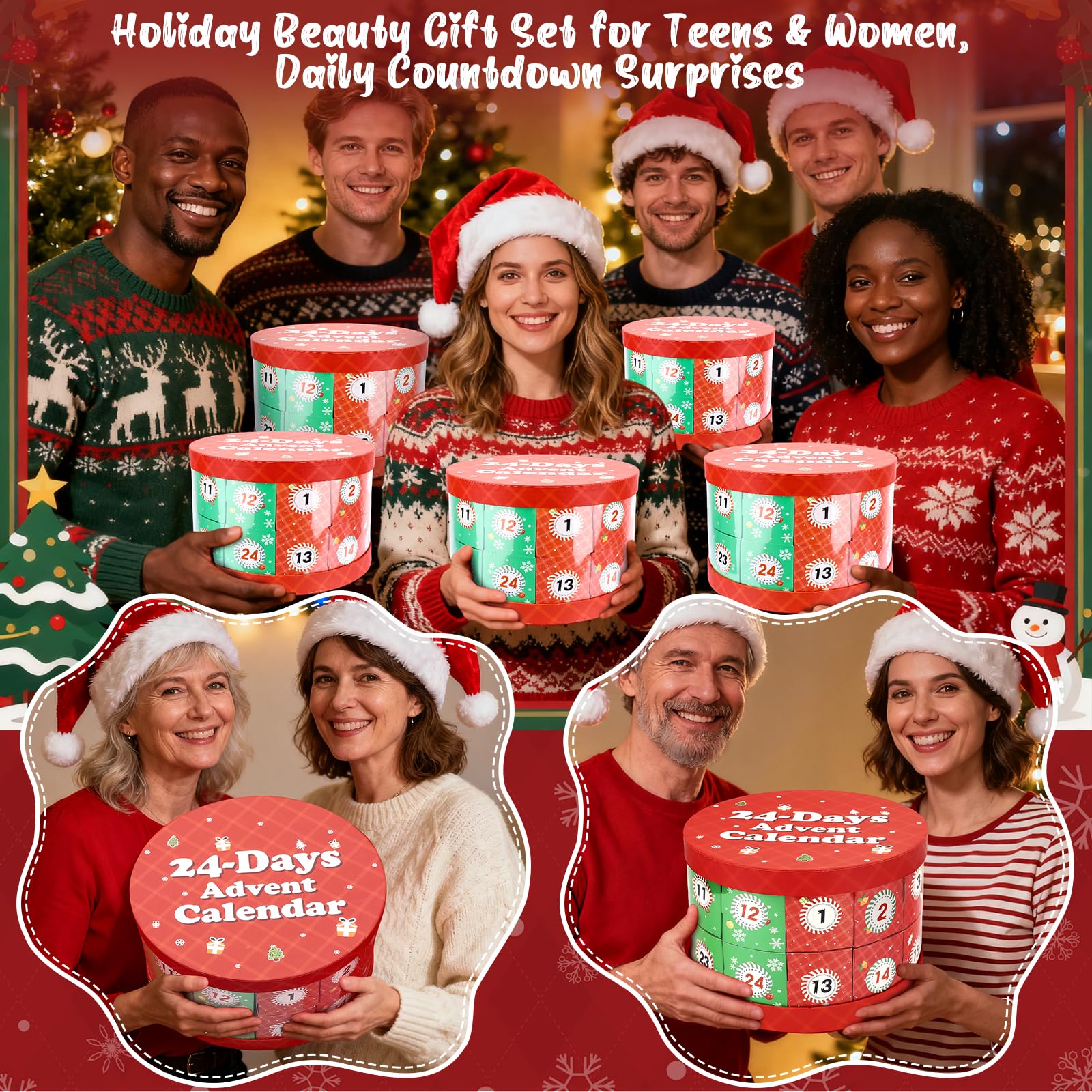 Ponhey Advent Calendar gift box reveals joyful beauty surprises.