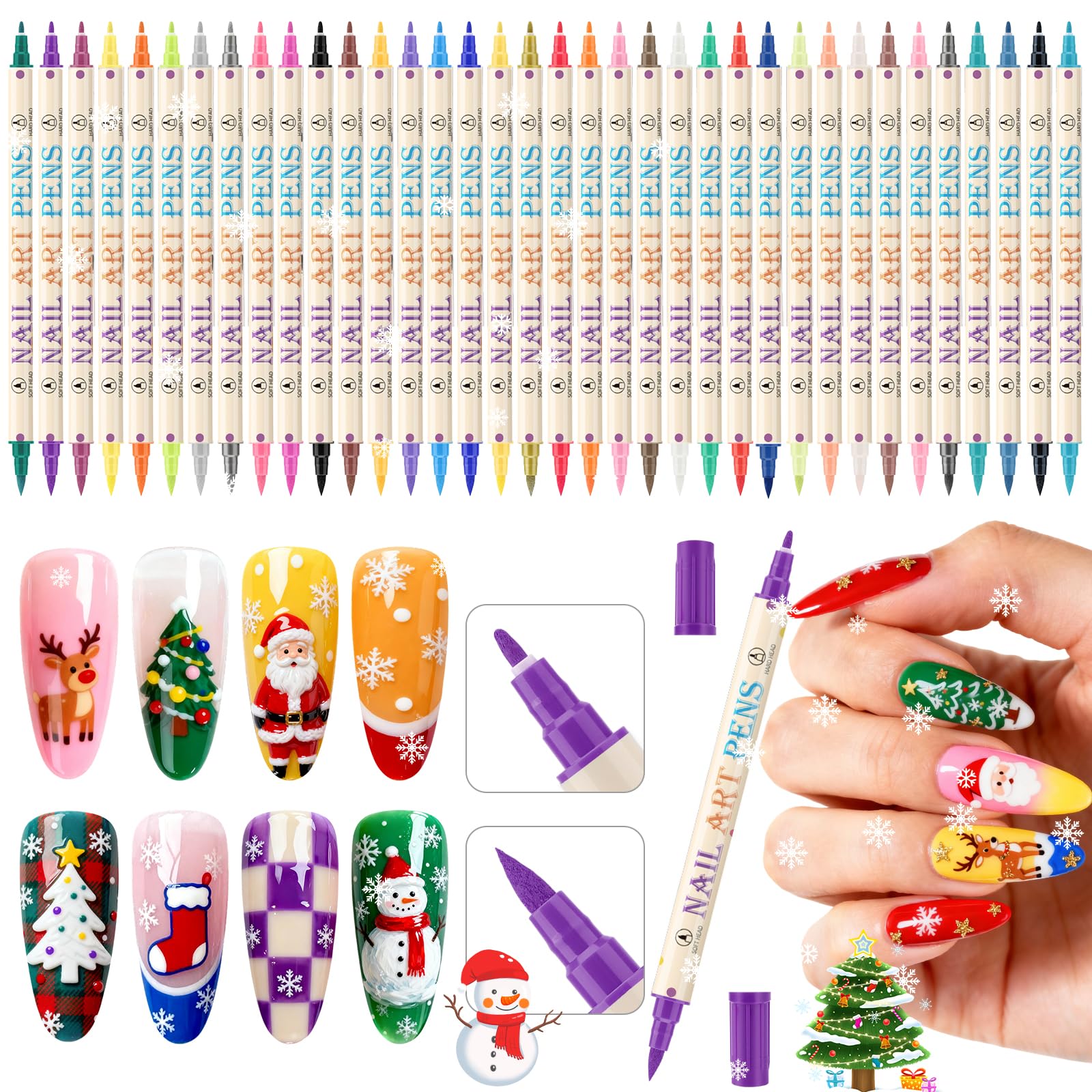 Ponhey nail art pens set packaging showcases organized kit for at-home manicures.